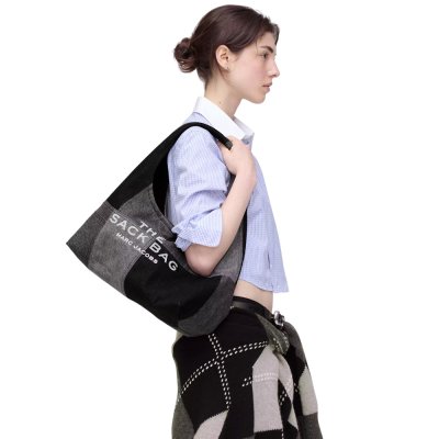 THE PATCHWORK DENIM SACK BAG